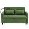 Loveseat Sofa Bed Sleeper With Reversible Backrest, Side Pockets, USB Ports, Phone Holder