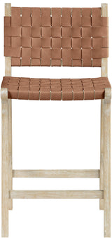 Entwine - Vegan Leather Upholstered Counter Stool - Painted Natural