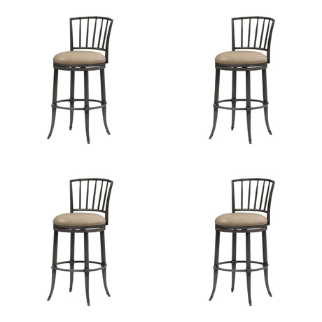 Vince - Commercial Grade Steel Frame Faux Leather Upholstered Swivel Bar Height Barstool