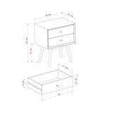 Double Drawer Nightstand - Walnut