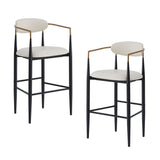 Upholstered Barstools With Back For Kitchen (Set of 2)