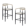 Upholstered Barstools With Back For Kitchen (Set of 2)