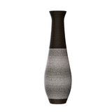 Tall Standing Designer Floor Vase Durable Artificial Rattan Elegant 2 Tone Finish Ideal Decor Accent For Living Room, Bedroom, Entryway Stylish Home Decor Statement Piece - Black / Gray