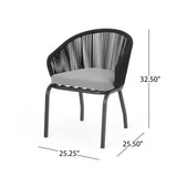 Outdoor Wicker Chair With Powder Coated Iron Legs