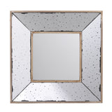Distressed Accent Mirror, Traditional Style Framed Wall Mirror For Living Room