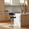 Callie - Swivel Metal Adjustable Height Barstool With Faux Leather Seat - Silver Finish
