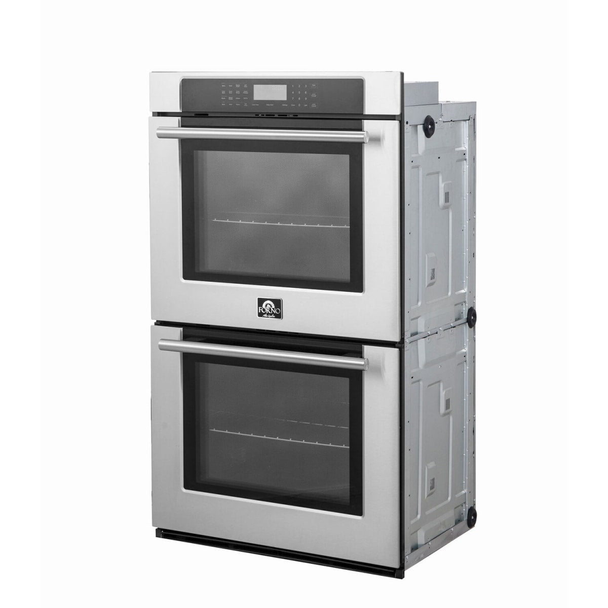 Forno FBOEL136530 30 Inch Double Convection Electric Wall Oven with 10 Cu. Ft. Total Capacity, 10 Functions, True European Convection, Self/Steam Cleaning, Delay Start, LED Display, Touch Controls, Air Fry and Sabbath Mode