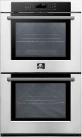 Forno FBOEL136530 30 Inch Double Convection Electric Wall Oven with 10 Cu. Ft. Total Capacity, 10 Functions, True European Convection, Self/Steam Cleaning, Delay Start, LED Display, Touch Controls, Air Fry and Sabbath Mode