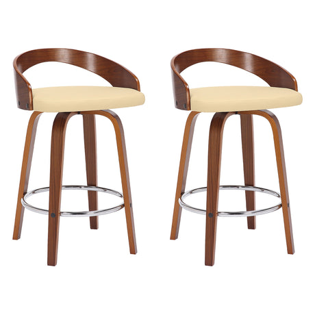 Sonia - 26" Counter Height Swivel Bar Stool - Walnut Wood
