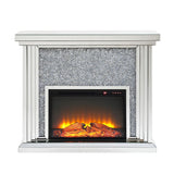 Noralie - 40" Fireplace - Mirrored & Faux Diamonds