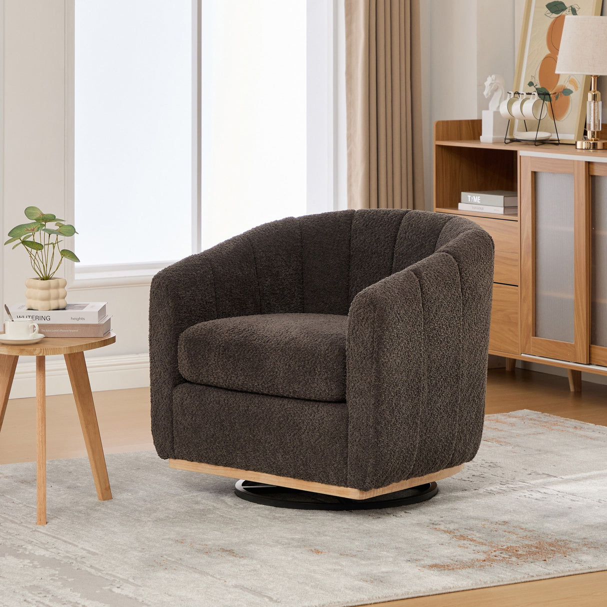 360° Swivel Upholstered Barrel Chair