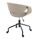 Curvo - Upholstered 4-Star Task Chair - Black Metal Base