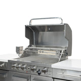 Mont Alpi Compact Series 6 Ft Natural Gas Outdoor Kitchen Island w/ Fridge in Stainless Steel - MA-957FCRS