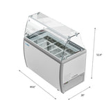 50 in. Gelato Dipping Cabinet Display Freezer with Sliding Glass Door and Sneeze Guard 13 cu. ft. KM-GDC-49SD-FG