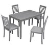 5 Pieces Modern Dining Set, Rectangular Wooden Dining Table With 4 Upholstered Chairs