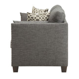 Laurissa - Loveseat With 4 Pillows - Light Charcoal Linen