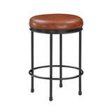 Michael - Backless Counter Height Stool With Padded Seat And Powder Coated Frame - Caramel