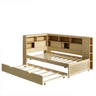 Daybed With Storage Shelves, USB Charging, And Trundle Bed