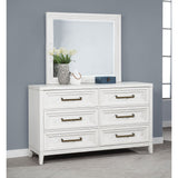 6 Drawer Dresser & Mirror - White