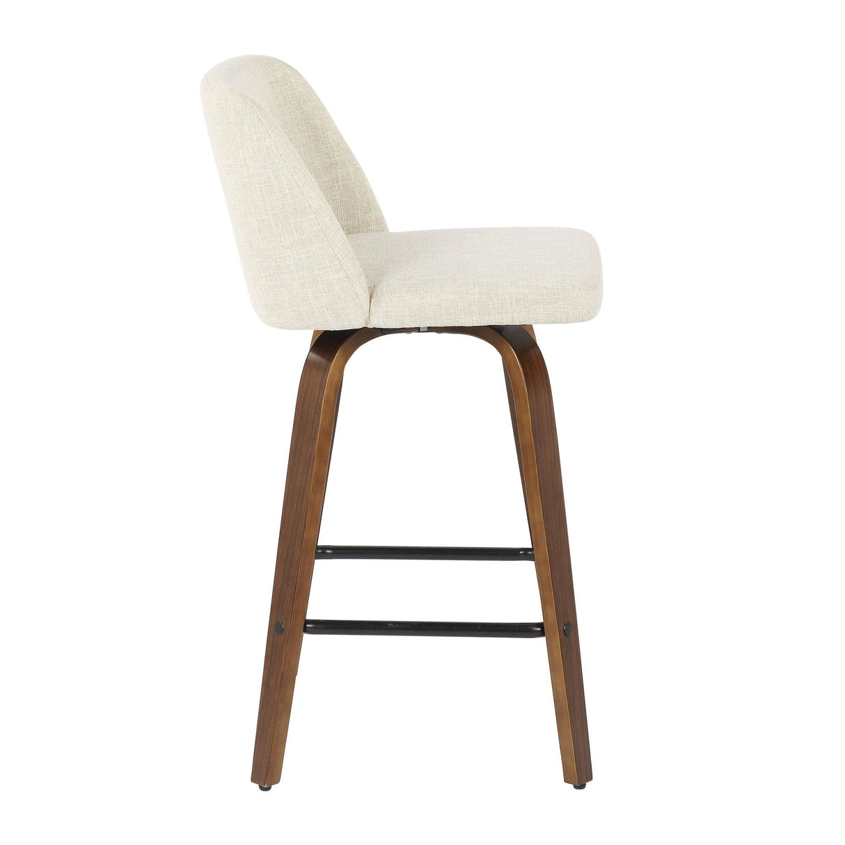 Tintori - Counter Stool (Set of 2) - Walnut And Cream Fabric