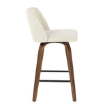 Tintori - Counter Stool (Set of 2) - Walnut And Cream Fabric