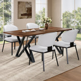 5 Pieces Modern Faux Leather And Metal Dining Set