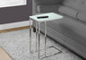 Accent Table, C - Shaped, Tempered Glass, Stylish Design Contemporary & Modern