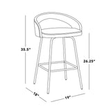 Grotto - Upholstered Fixed-Height Counter Stool - Black Metal