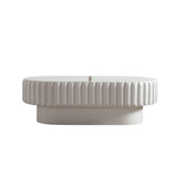 Fluted Storage Table With Lift Off Lid - Cream White