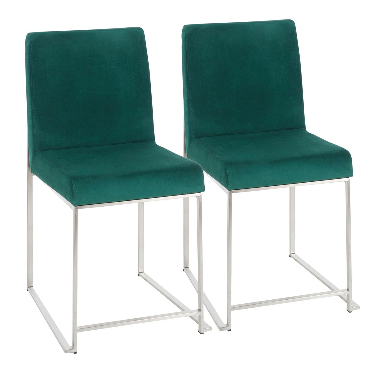 Fuji - High Back Dining Chair - Stainless Steel (Set of 2)