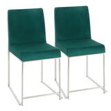 Fuji - High Back Dining Chair - Stainless Steel (Set of 2)