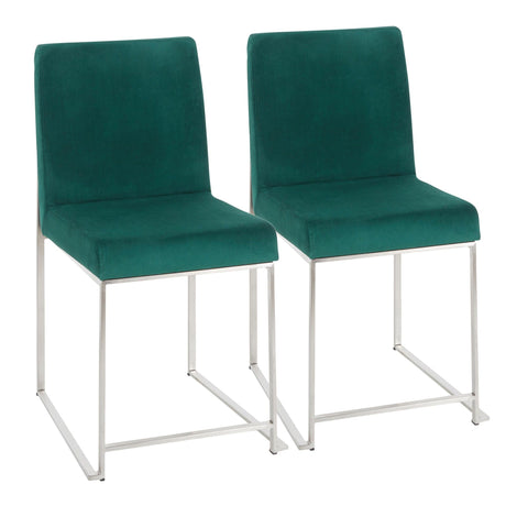 Fuji - High Back Dining Chair - Stainless Steel (Set of 2)