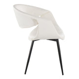 Curvo - Upholstered Chair (Set of 2) - Black Metal Legs