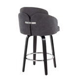 Dahlia - Contemporary Counter Stool (Set of 2) - Black Wood