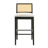 Tobias - Coastal Modern Wood Bar Height Kitchen Bar Stool