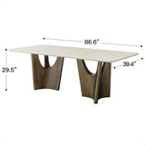Dining Table - Beige / Bronze Golden