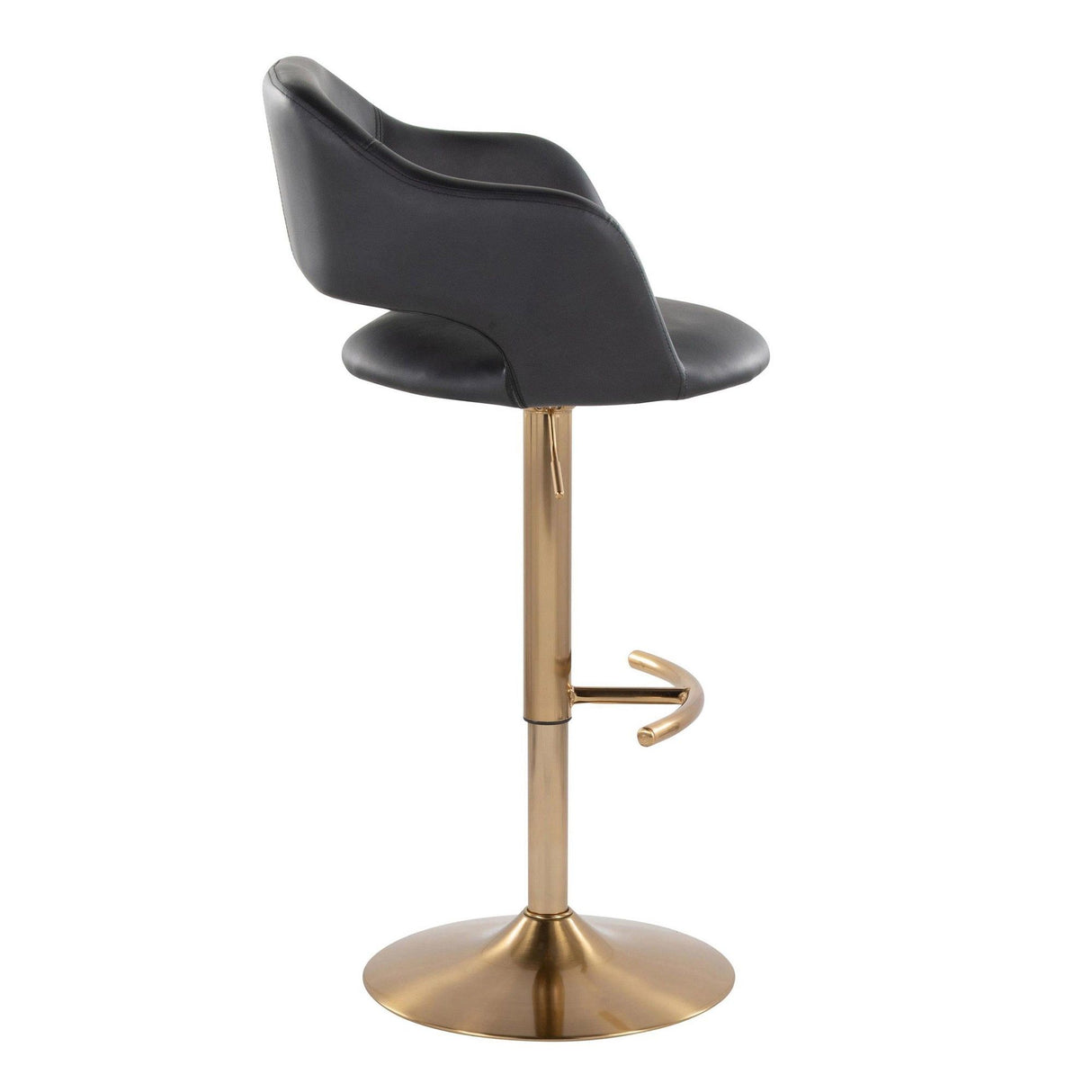 Margarite - Adjustable Barstool (Set of 2) - Gold Metal