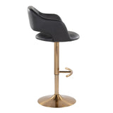 Margarite - Adjustable Barstool (Set of 2) - Gold Metal