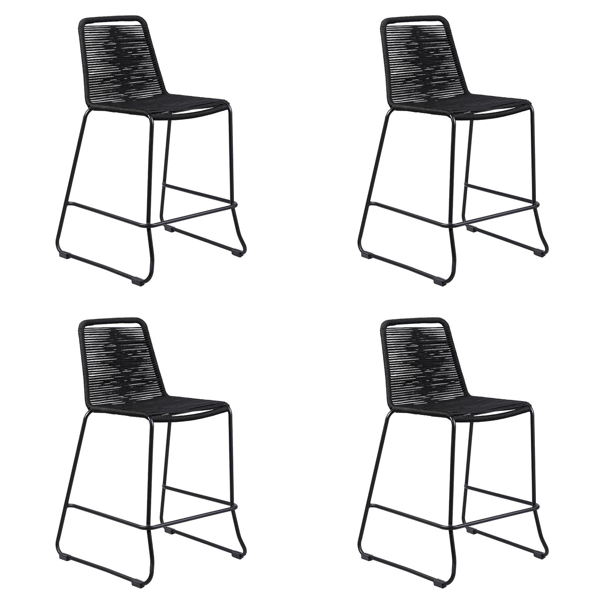Shasta - 30" Outdoor Metal And Rope Stackable Barstool