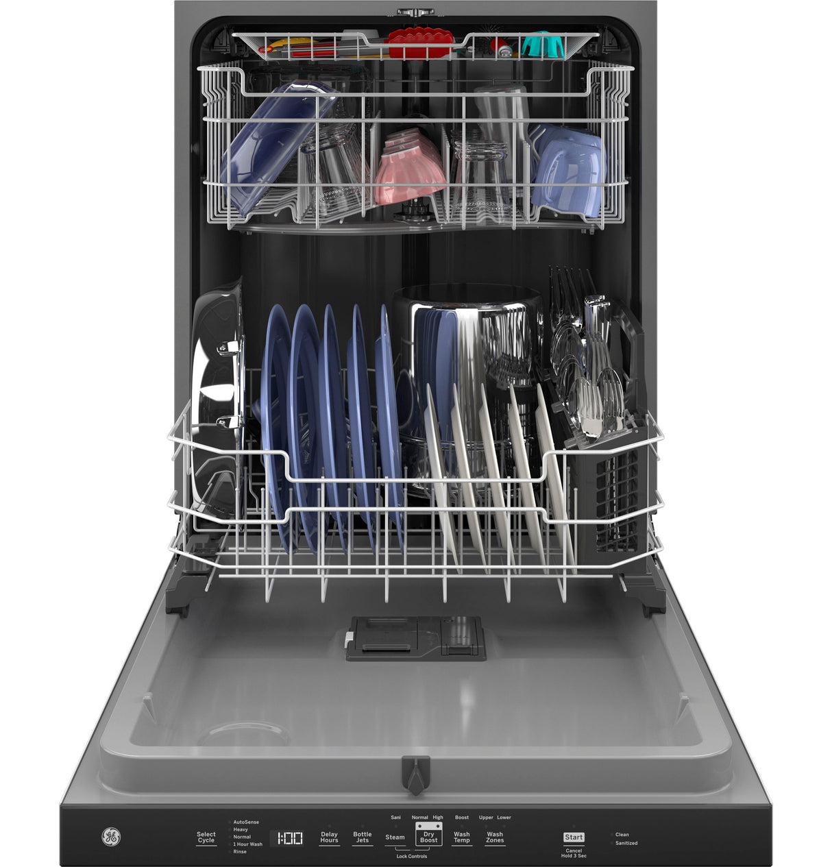 GE(R) ENERGY STAR(R) Top Control with Plastic Interior Dishwasher with Sanitize Cycle & Dry Boost - (GDP630PGRWW)