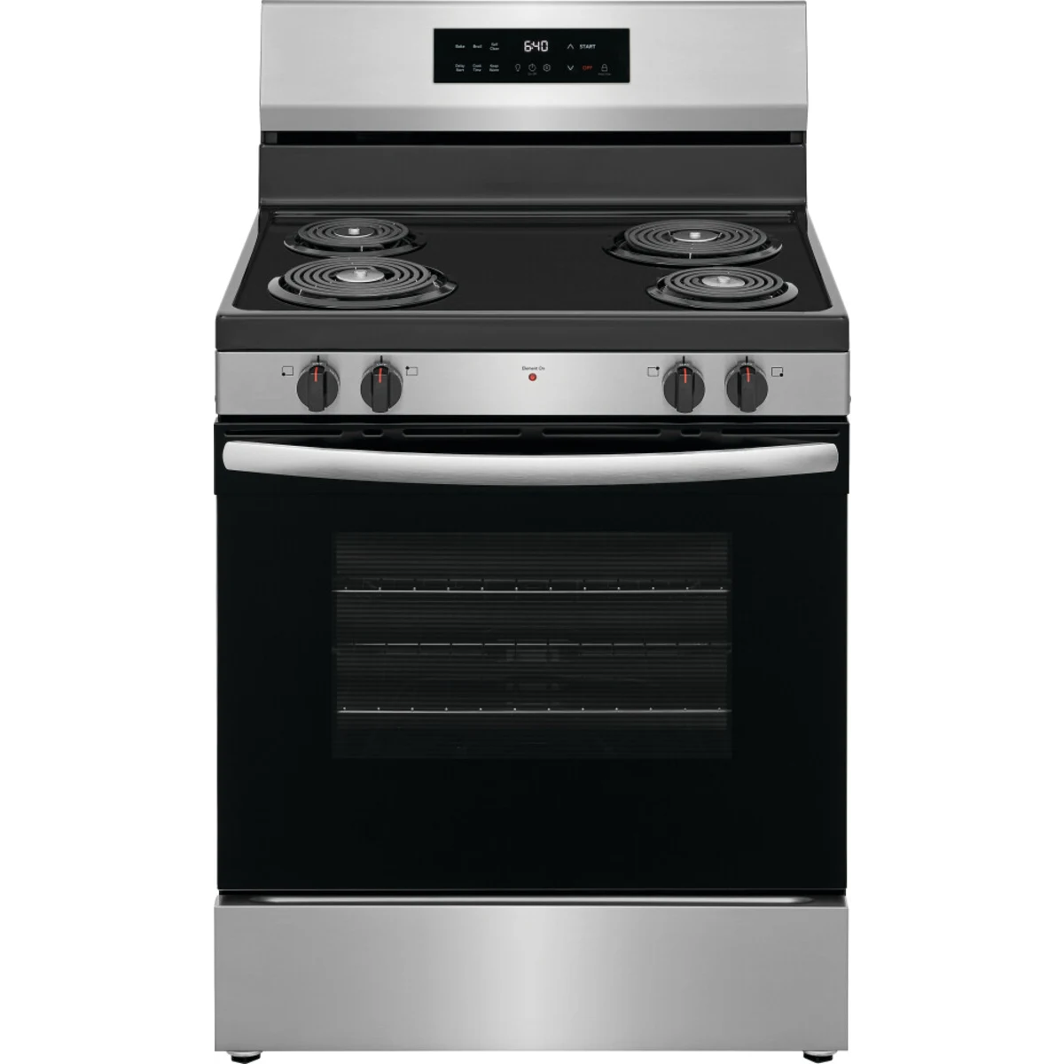 30 Inch Freestanding Electric Range with 4 Coil Elements, 5.3 cu. ft. Oven Capacity, Even Baking Technology, Hi/Lo Broil Options, Self Clean, and Storage Drawer: Stainless Steel