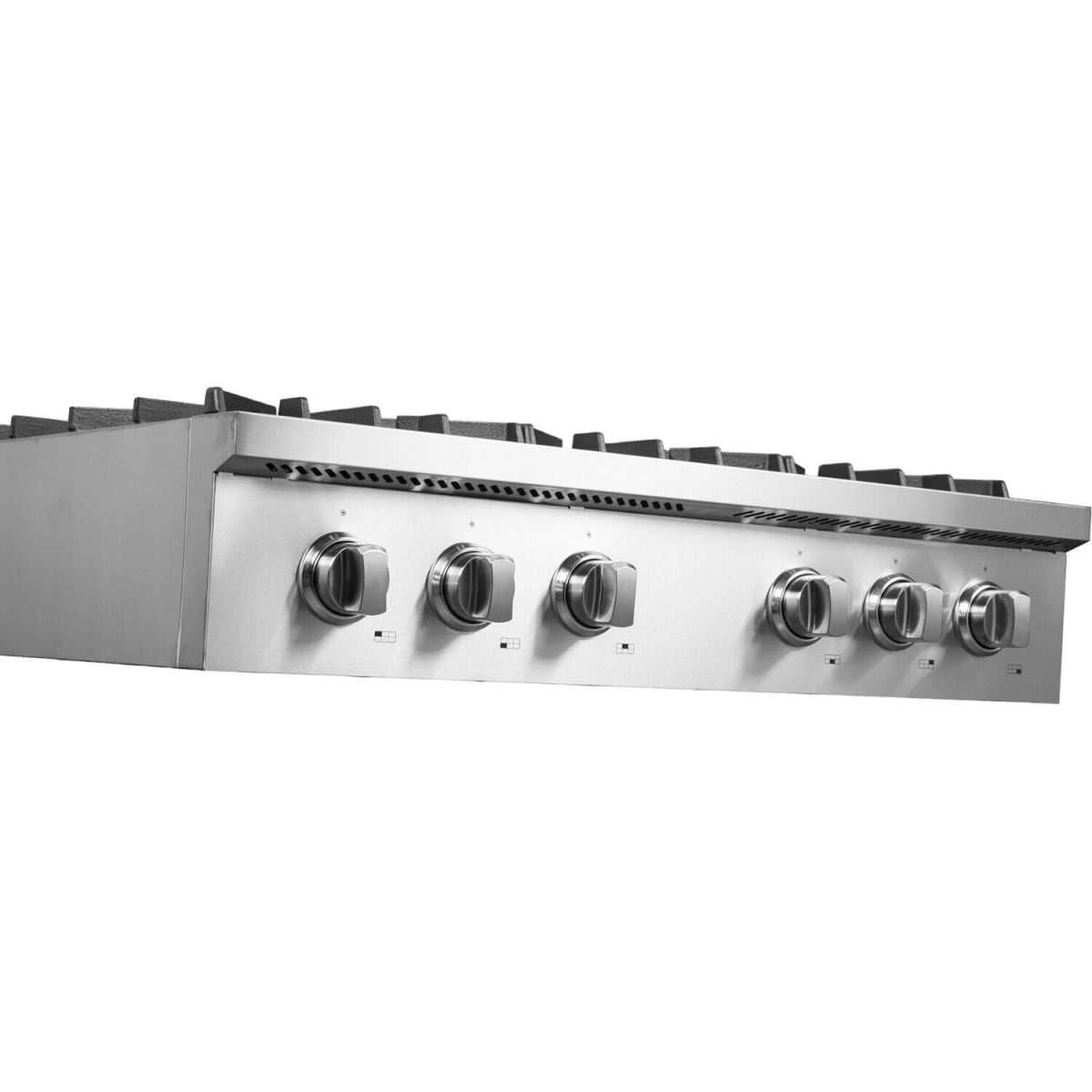 Forno Cossato FCTGS573736 36 Inch Gas Rangetop with 6 Sealed Burners, 83,000 Total BTUs, Continuous Cast Iron Grates, 430 Stainless Steel, Zinc Control Knobs, Auto-Ignition, Griddle, Wok-Ring and LP Conversion Kit Included: 36 Inch