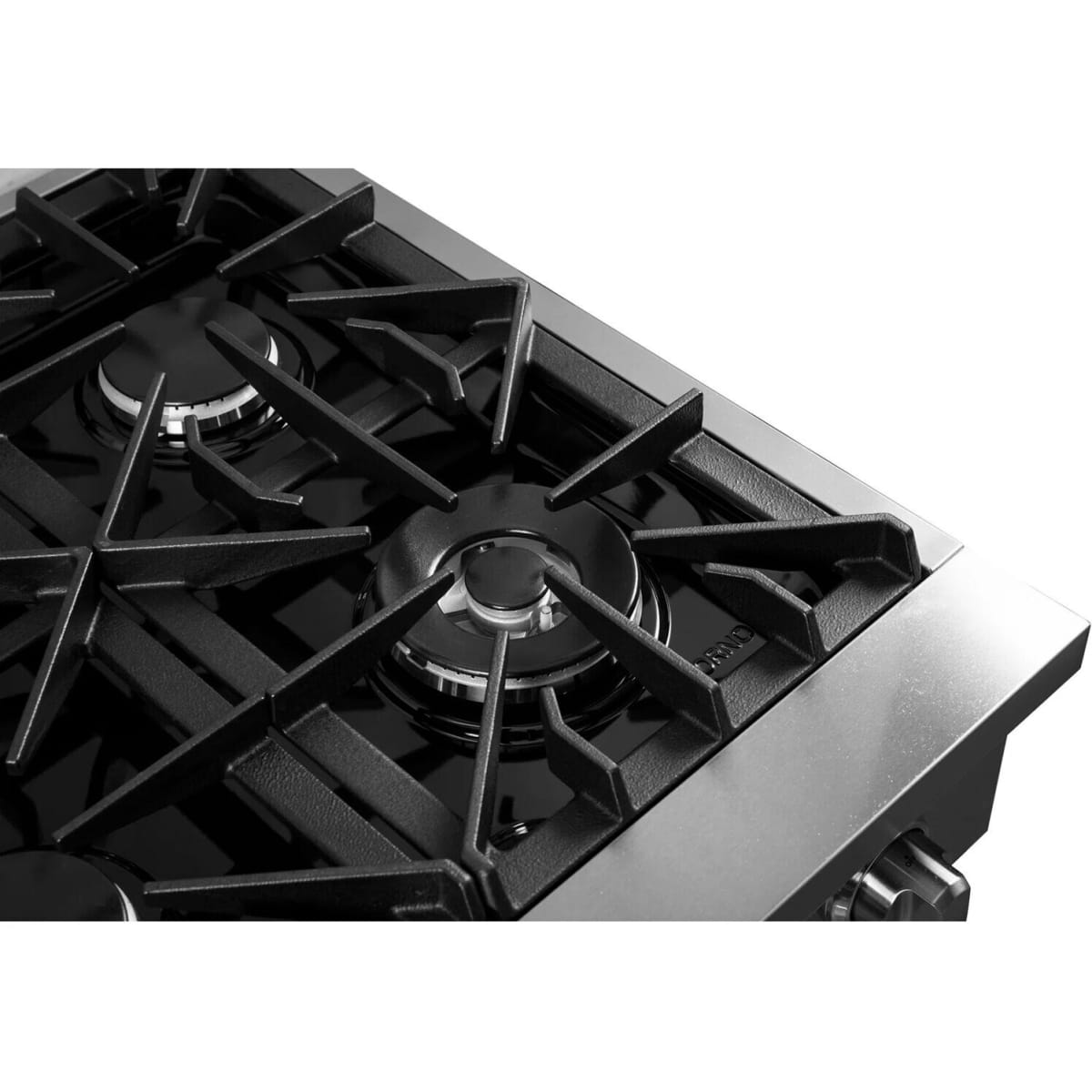 Forno Cossato FCTGS573736 36 Inch Gas Rangetop with 6 Sealed Burners, 83,000 Total BTUs, Continuous Cast Iron Grates, 430 Stainless Steel, Zinc Control Knobs, Auto-Ignition, Griddle, Wok-Ring and LP Conversion Kit Included: 36 Inch