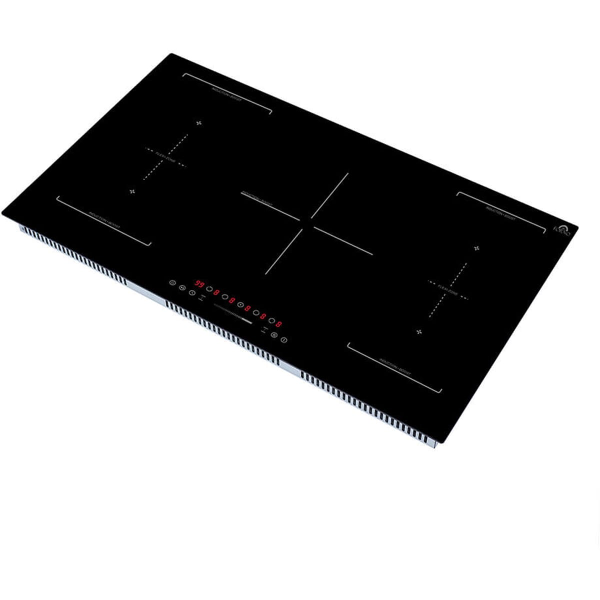 Forno Alta Qualita Ornonzo FCTIN056936 36 Inch Induction Cooktop with 5 Heating Zones, Smooth Ceramic-Glass Surface, 2 Flex-Zones, Touch Controls, 9 Power Levels, Booster Function, Child Control Lock, Stop & Go Function and Timer