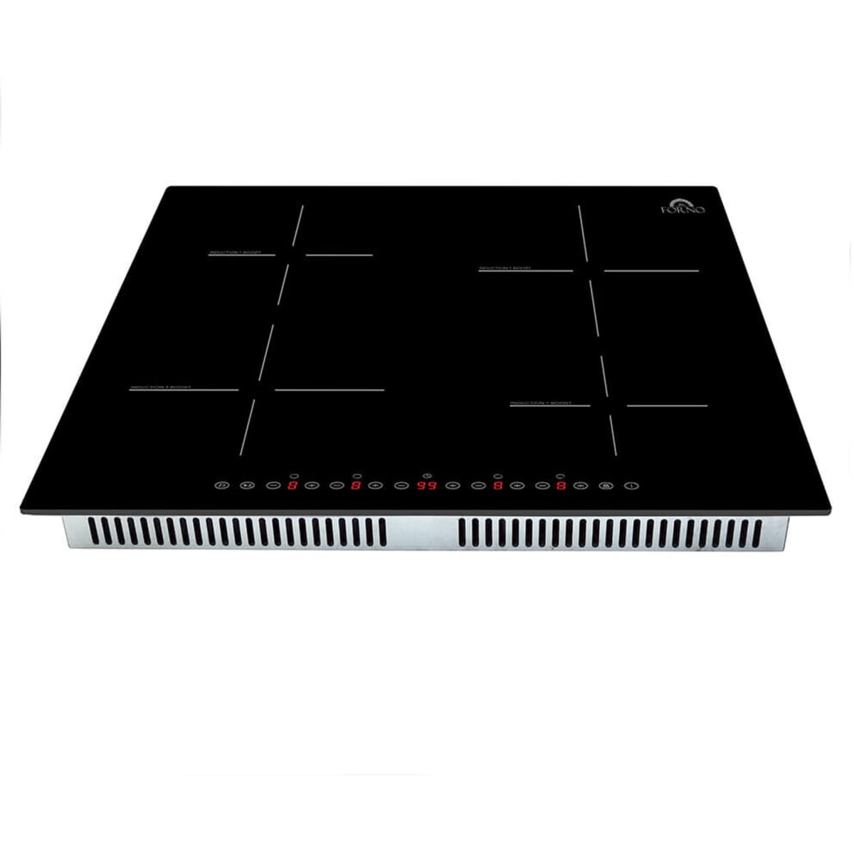 Forno Parco FCTIN058324 Induction Cooktop with Smooth Ceramic Glass Surface, 9 Power Levels, Booster Function, Touch Control, Stop & Go Function and Child Control Lock: 24 Inch Width - 4 Zones