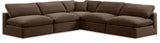 Comfy - 5 Piece Velvet Modular Corner Armless Sectional