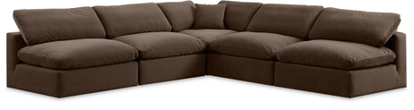 Comfy - 5 Piece Velvet Modular Corner Armless Sectional