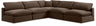 Comfy - 5 Piece Velvet Modular Corner Armless Sectional