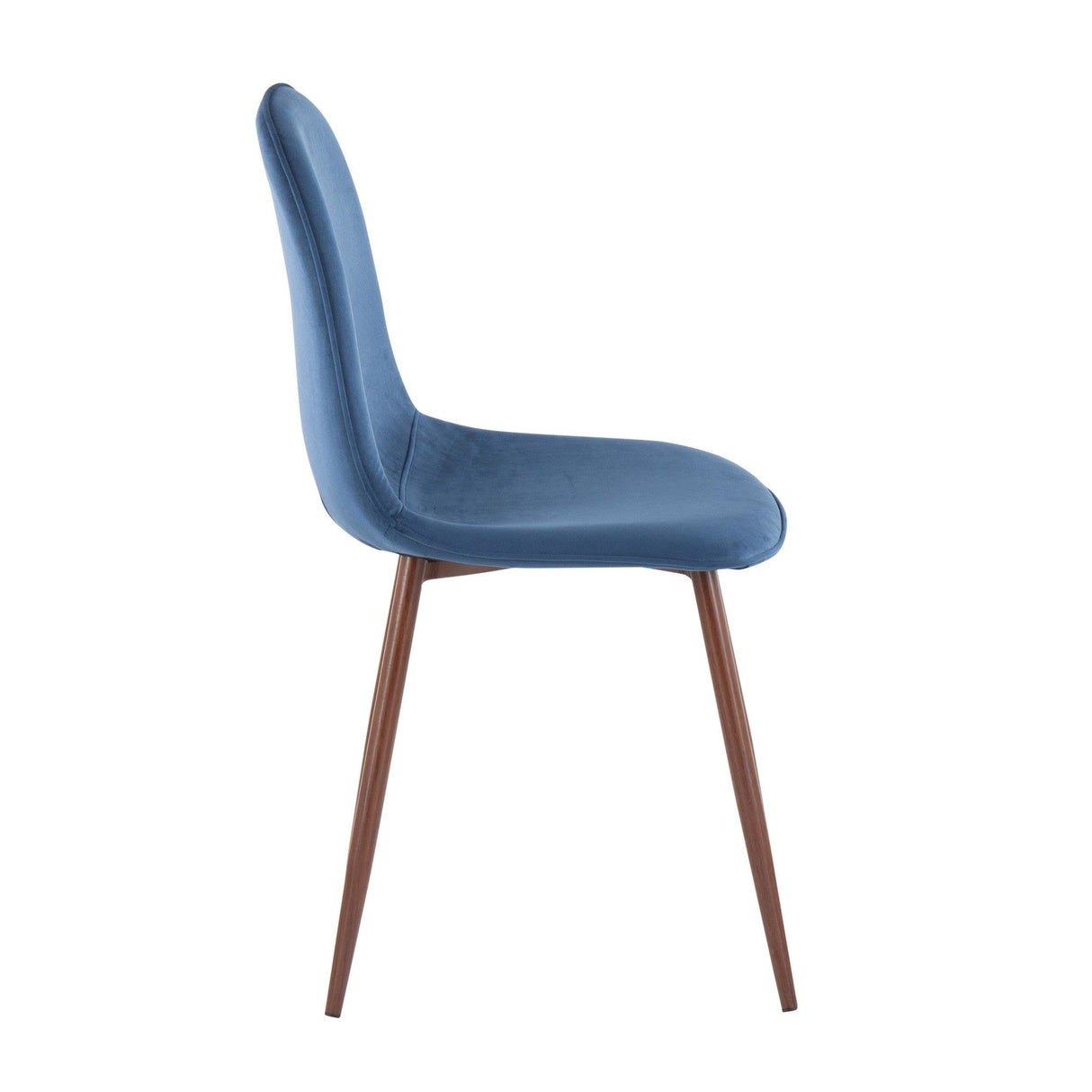 Pebble - Contemporary Chair (Set of 2) - Walnut Frame, Velvet