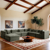 Stellar - 7 Piece Chenille Fabric Upholstered Modular Sectional